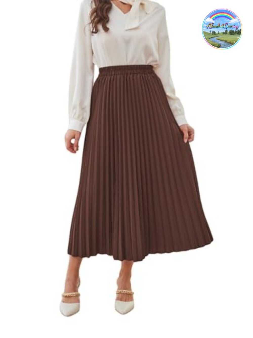 Pleated Long Skirt High Rise Casual Elegant Teacher Outfit